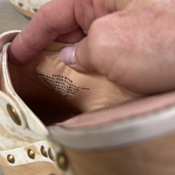 J. Crew Calf Haiar Convertible Strap Leather Wooden Clogs Size 6 - Picture 12 of 14